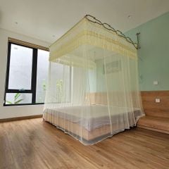 Màn khung xếp gọn- Vàng ren Vàng