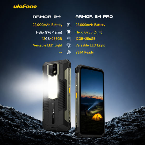  Ulefone Armor 24 Pro | 12+256GB Rom, Helio G200, Pin 22000mAh, 64MP Nightvison, eSIM, Android 16, NFC 