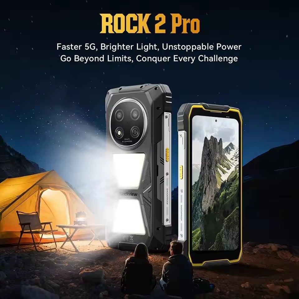  Blackview ROCK 2 Pro 5G | 8GB+256GB 6.67'' 120Hz Display, Android 16, 15000mAh, Unisoc T8100, NFC. 