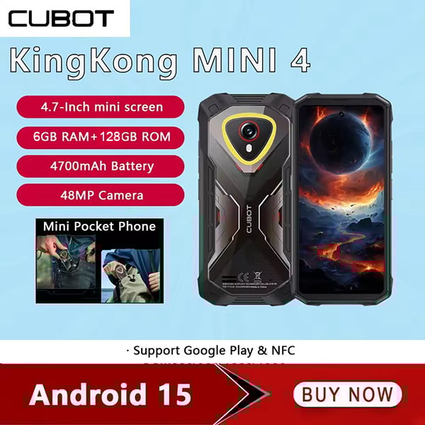 Cubot KingKong MINI 4 | Up to 20GB RAM+256GB ROM, Cam 48MP, MH 4.7