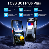  FOSSiBOT F106 Plus | 6GB RAM + 128GB ROM, 12000mAh Battery, 120dB Dual Stereo Speakers, 20MP Night Vision Camera, 50MP AI Camera, 6.745
