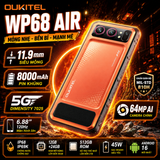  OUKITEL WP68 Air 5G | Dimensity 7025, 36GB RAM + 512GB, 11.9mm Ultra-Slim, 8000mAh Silicon-Carbon Battery, 64MP Camera Android 16, NFC. 