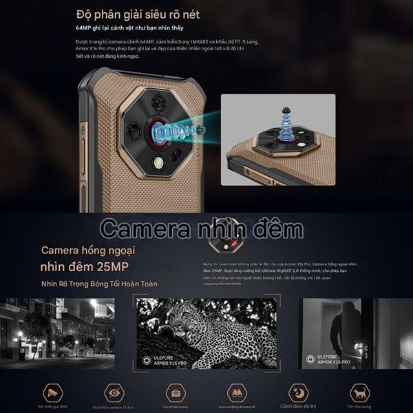  Ulefone Armor X16 Pro 5G | 16(8+8)+256GB, Dimensity 6300, Night Vision 25MP, Pin 10360mah, 6.56