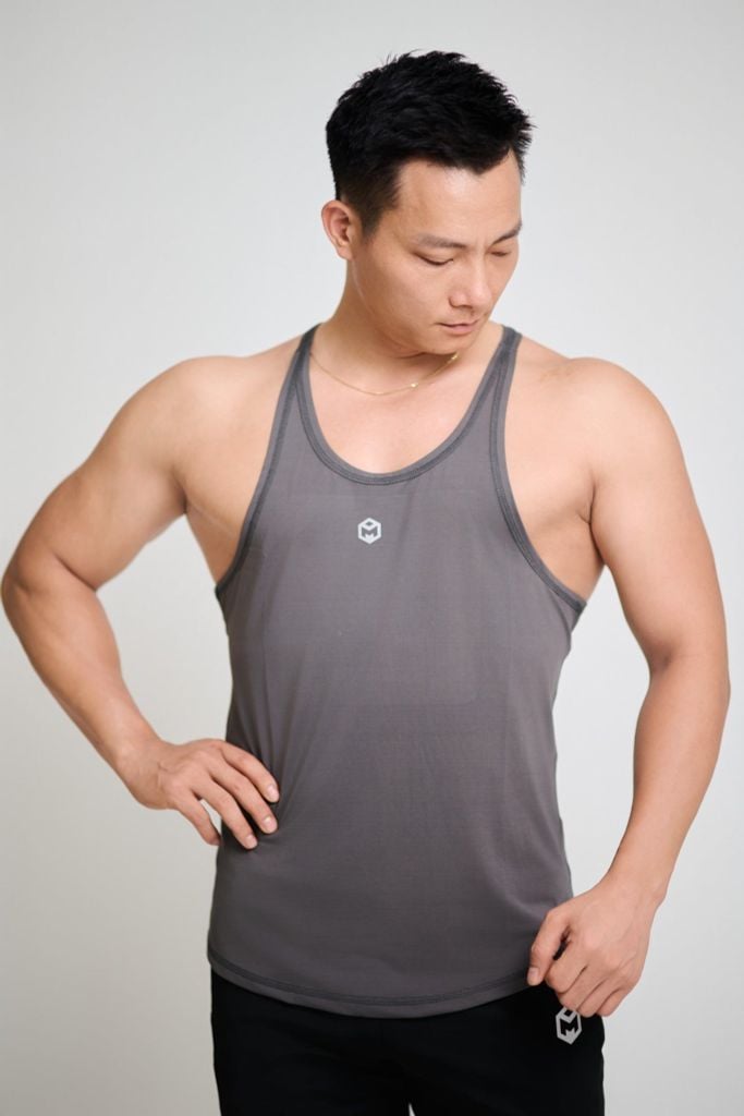Áo ba lỗ quai nhỏ vải thun lạnh logo The Max - G02251