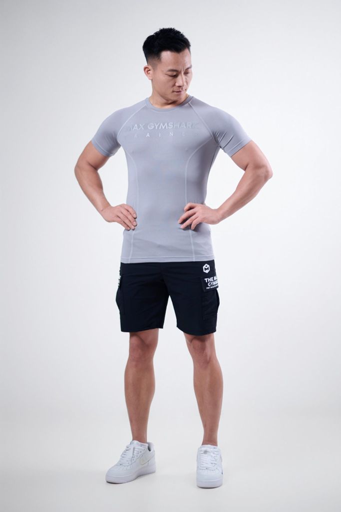 Áo cộc tay body dải chỉ đồng màu MAX GYMSHARK TRAINER G02243
