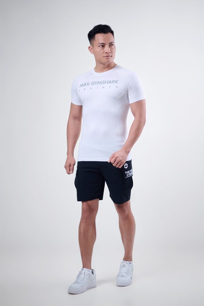 Áo cộc tay body dải chỉ đồng màu MAX GYMSHARK TRAINER G02243