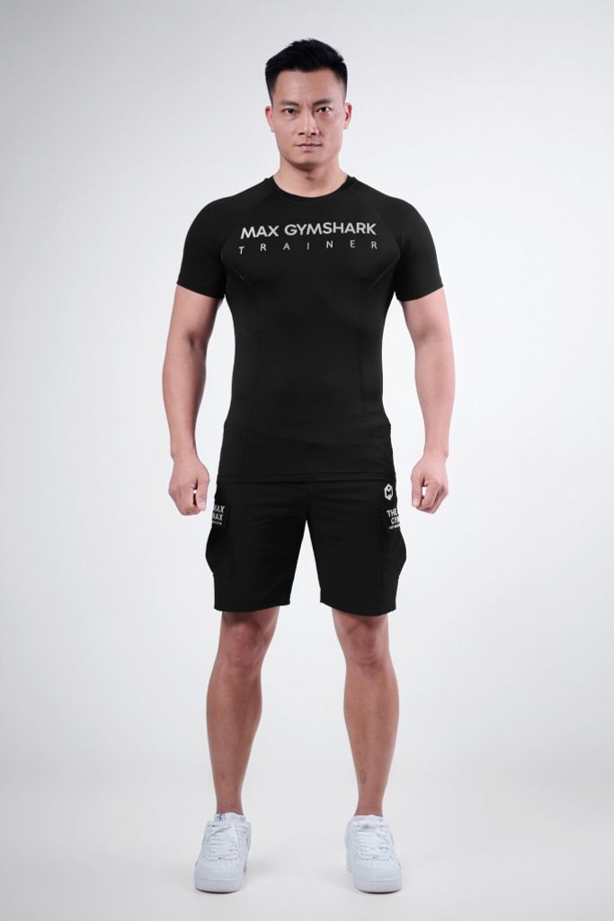 Áo cộc tay body dải chỉ đồng màu MAX GYMSHARK TRAINER G02243