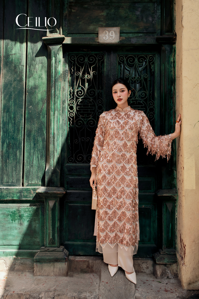 AD502 Áo Dài Kim Sa