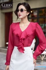 Sơ mi hồng đậm SM541