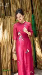 AD532 Áo Dài Tơ Hồng