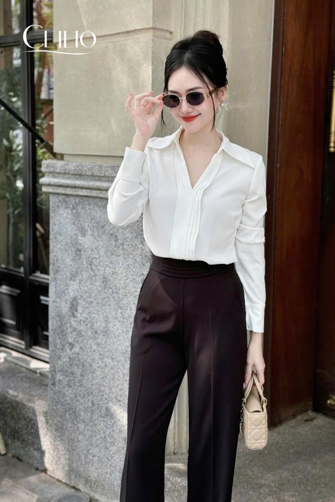Sơ mi trắng chiết li SM351