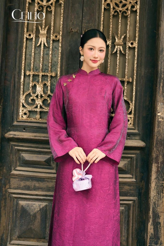Áo dài tơ 1 lớp AD625