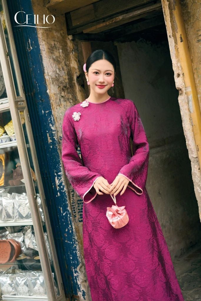 Áo dài tơ 1 lớp AD621