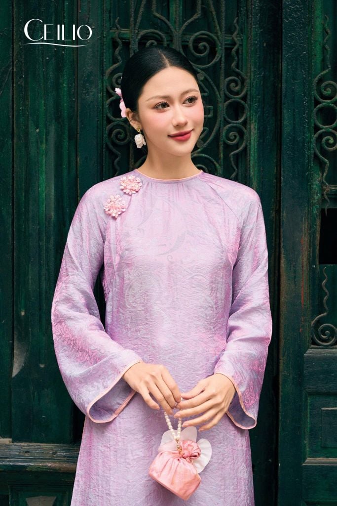 Áo dài lụa 2 lớp AD618