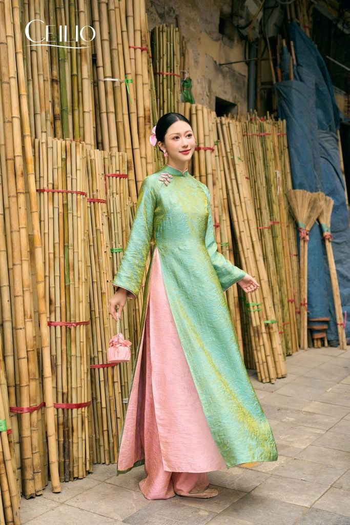 Áo dài lụa 2 lớp AD617