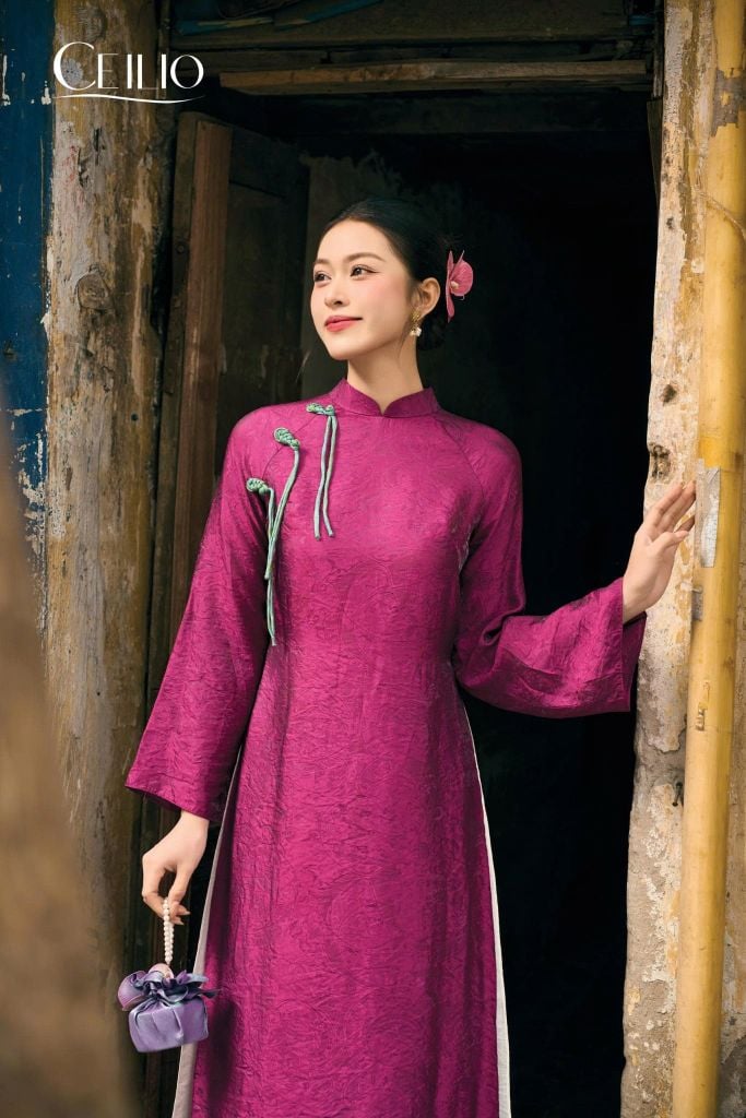 Áo dài lụa 2 lớp AD614