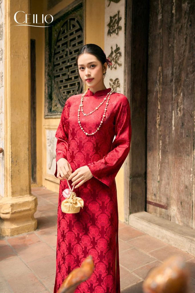 Áo dài lụa 1 lớp AD609