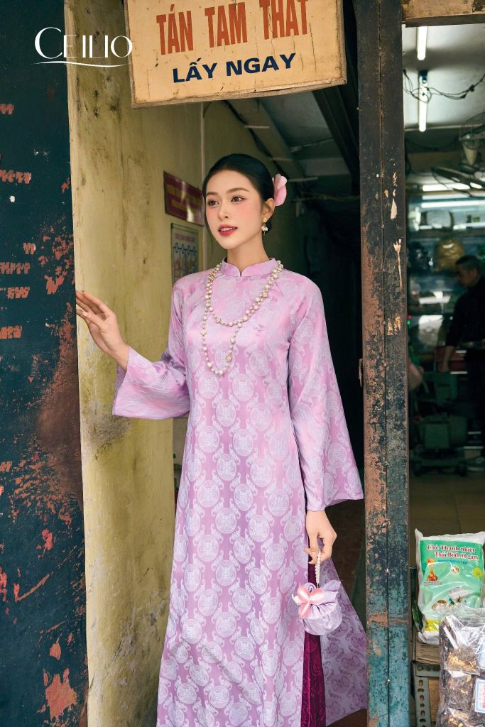Áo dài lụa 1 lớp AD606