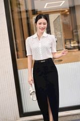Sơ mi chấm bi chiết li SM524