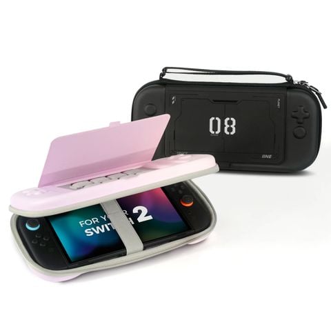IINE Carrying Case cho Nintendo Switch 2 - Pastel Pink/ Space Black