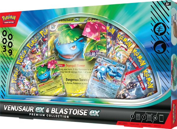 Pokémon TCG: Venusaur ex & Blastoise ex Premium Collection Box