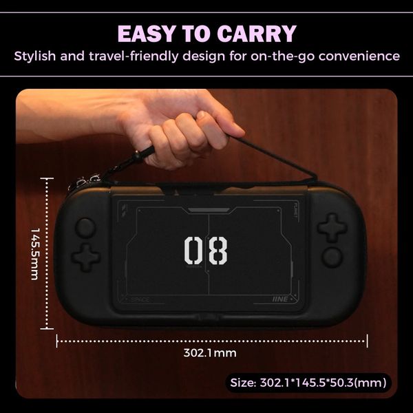 IINE Carrying Case cho Nintendo Switch 2 - Pastel Pink/ Space Black