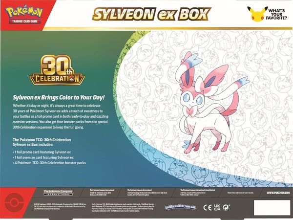 Thẻ bài Pokémon TCG: 30th Celebration Sylveon ex Box