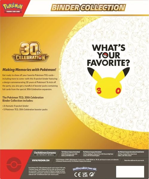 Thẻ bài Pokémon TCG: 30th Celebration Binder Collection