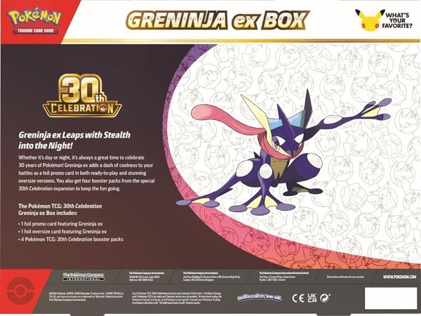 Thẻ bài Pokémon TCG: 30th Celebration Greninja ex Box