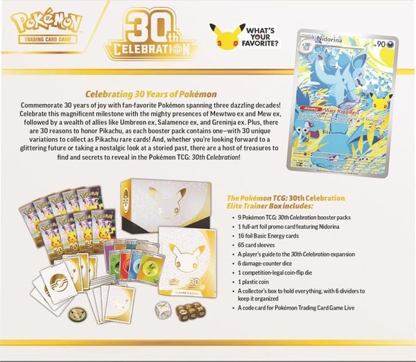 Thẻ bài Pokémon TCG: 30th Celebration Elite Trainer Box