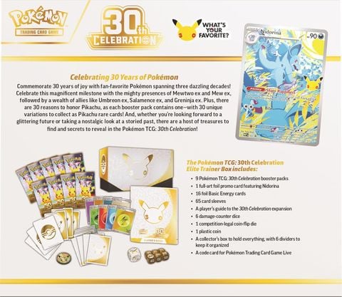 Thẻ bài Pokémon TCG: 30th Celebration Elite Trainer Box