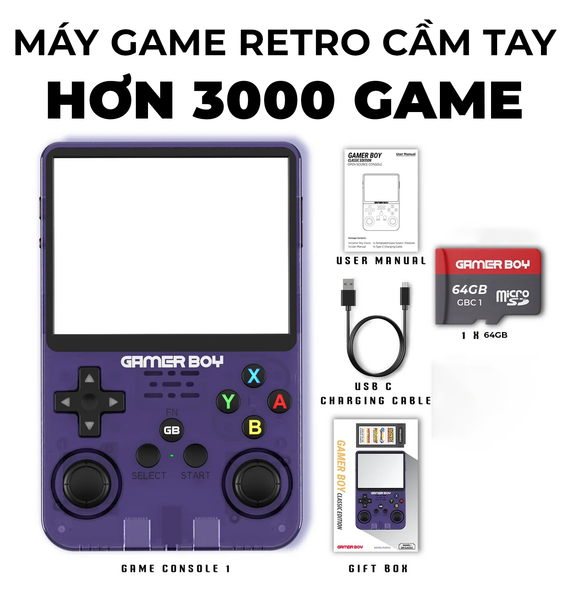 Máy game Retro Handheld Gamer Boy - Atomic Purple 64GB