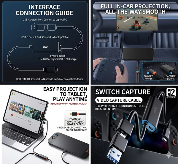 Cáp xuất hình Video Adaptor cho Nintendo Switch 1/2 - IINE