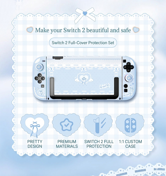 IINE Protective Case Light Blue Theme cho Switch 2 - L1263