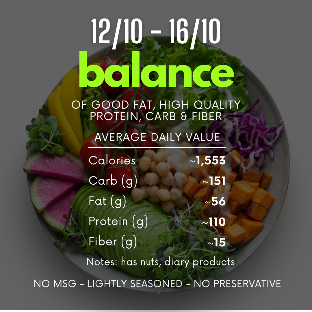  (D) 5-NGÀY CÂN BẰNG 12/10-16/10 (5-day balance menu) 