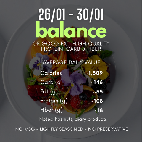  1-TUẦN CÂN BẰNG 26/01-30/01 (1-week balance menu) 