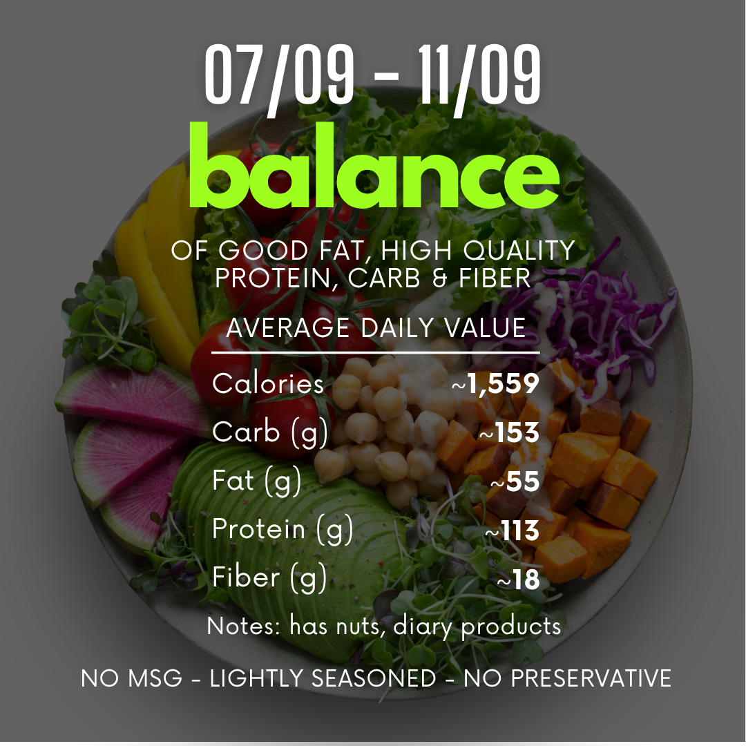  (D) 5-NGÀY CÂN BẰNG 07/09-11/09 (5-day balance menu) 