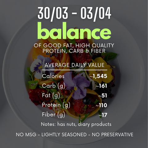  (B) 1-TUẦN CÂN BẰNG 30/03-03/04 (1-week balance menu) 