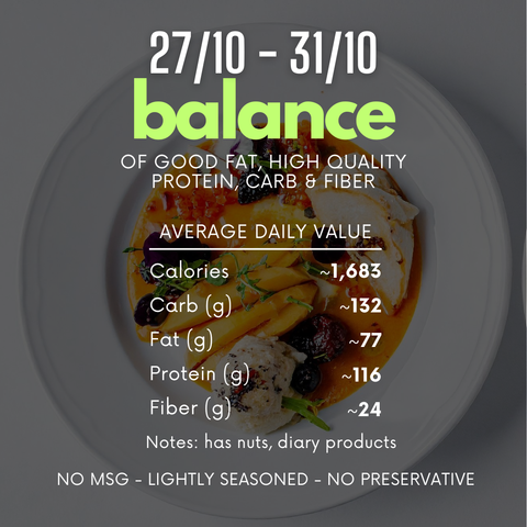  1-TUẦN CÂN BẰNG 27/10-31/10 (1-week balance menu) 