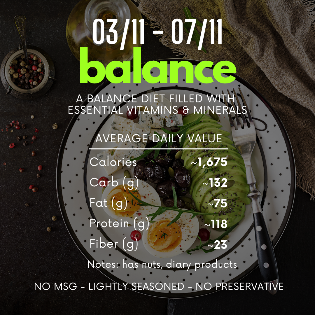  1-TUẦN CÂN BẰNG 03/11-07/11 (1-week balance menu) 