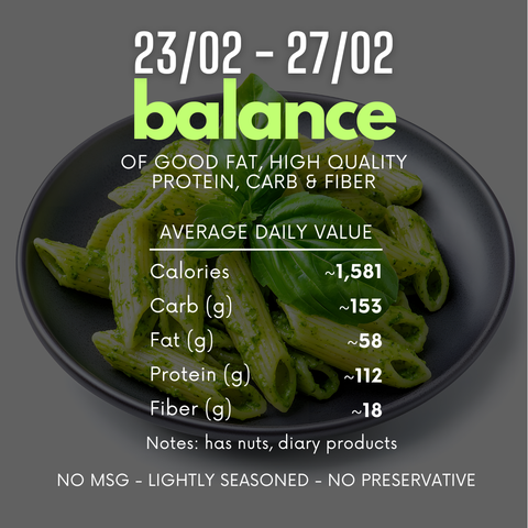  (B) 1-TUẦN CÂN BẰNG 23/02-27/02 (1-week balance menu) 