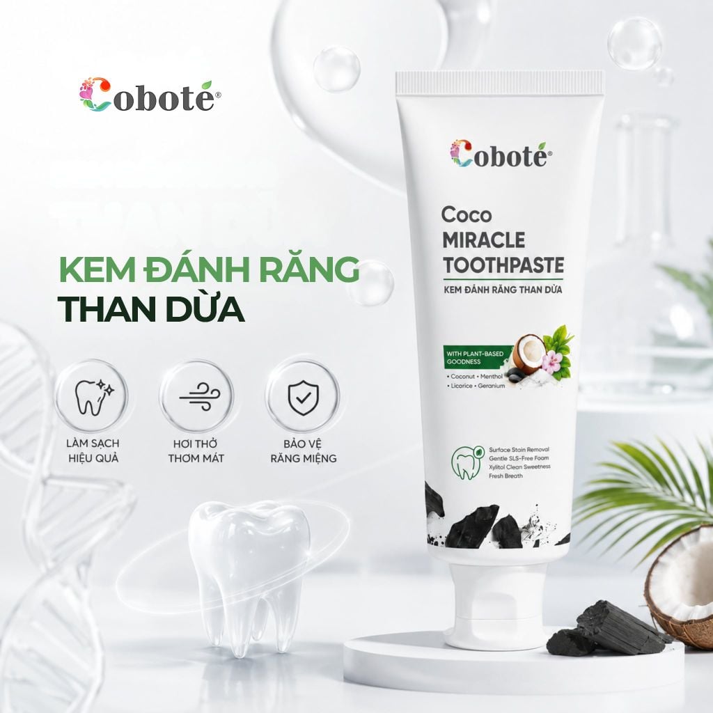 Kem Đánh Răng Than Dừa - Coco Miracle Toothpaste