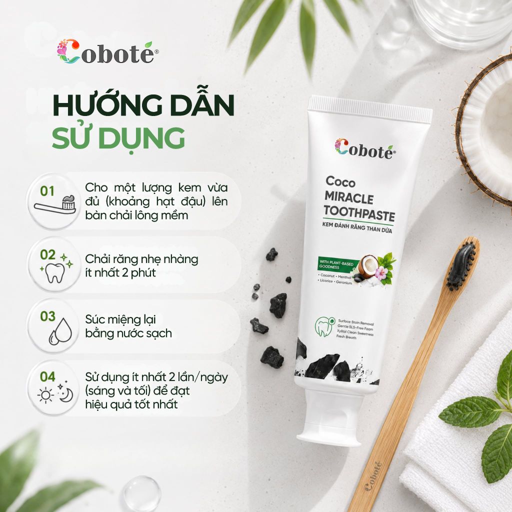 Kem Đánh Răng Than Dừa - Coco Miracle Toothpaste