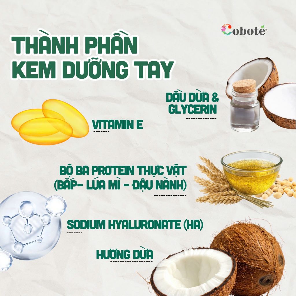 KEM DƯỠNG DA TAY HƯƠNG DỪA - COCONUT HAND NUTRITION 40g