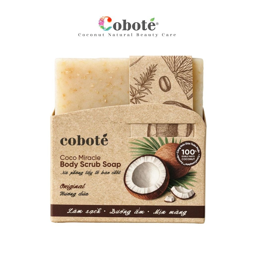 Xà Phòng Tẩy Tế Bào Chết 120gr -  Coco Miracle Body Scrub Soap