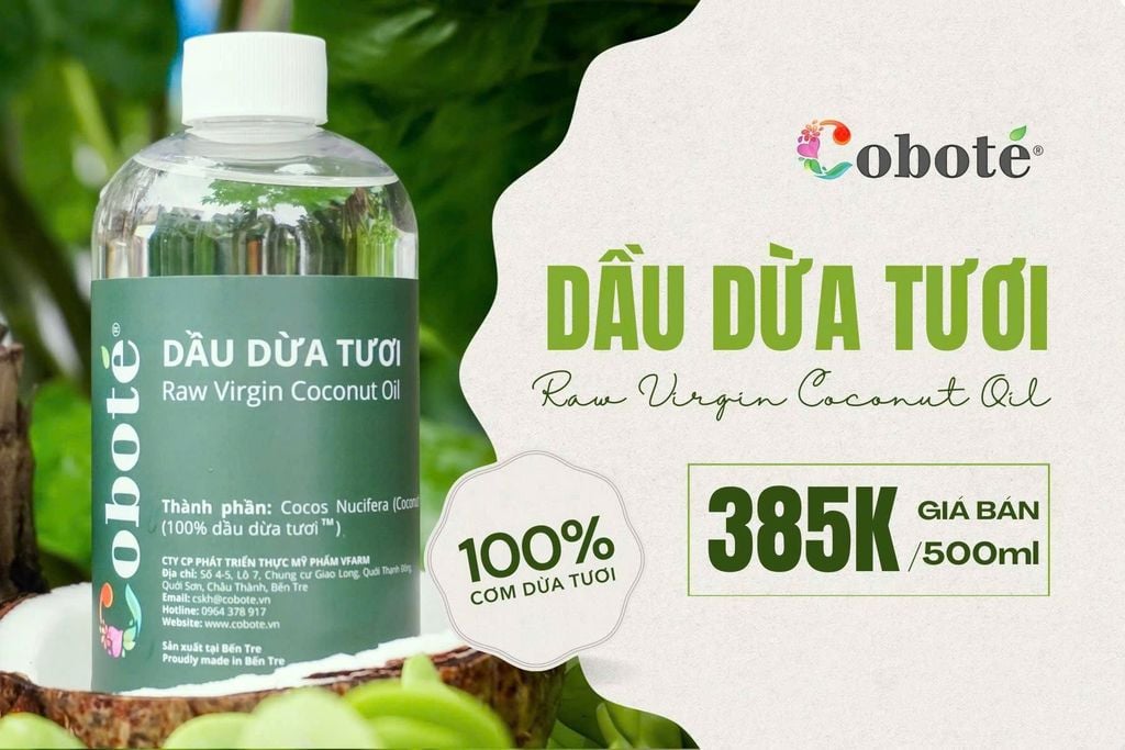 DẦU DỪA TƯƠI Coboté - 100% CƠM DỪA TƯƠI 500 ML