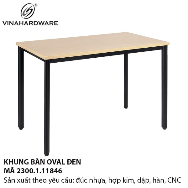 Khung bàn bàn văn phòng chân oval mặt vân gỗ MDF