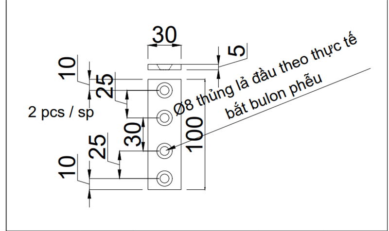 Pat ( Bas) sắt 267859 (100x30x5)mm, sơn đen ED - VNH2923214