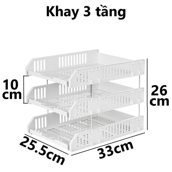 Rổ nhựa 3 tầng, màu xám - VNH332526