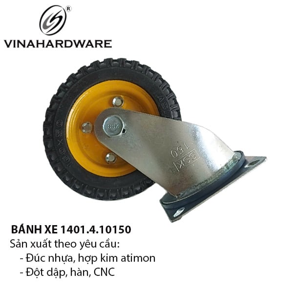 Bánh xe SSK vàng, không khóa Vinahardware - CT150SKKK